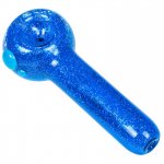 Smoke Galaxy - 5" Green Glitter Filled Gel Glass Pipe - Freezable Hand Pipe Ice Cold Freezer Blue New