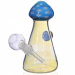6" Cute Mushroom Bong With Dry Bowl and A Concentrated Dab Rig New