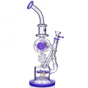 The Will - 13" Lookah? Tilted Inline Coiled Perc Bong Water Pipe - Final Clearance - Assorted Colors New