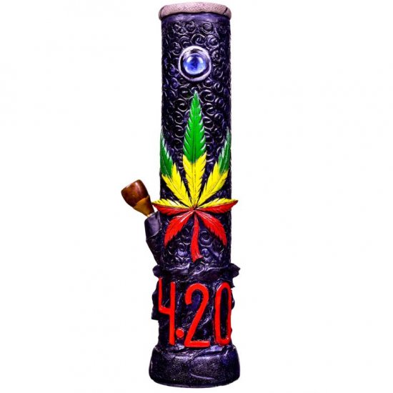 420 Smoke - 12\" Hand Crafted Wooden Bong New