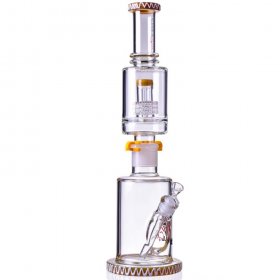 Chill Glass 20" Bong with Multi Percs with a Downstem and Bowl - Yellow New