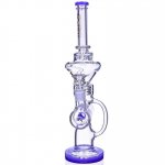 Smoking Princess - Lookah? - 17" Inline Recycler Perc Bong - Pristine Iris New