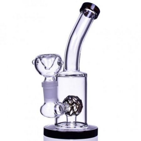 The Quaffle - 6" Tilted Design Showerhead Bong Water Pipe - Black New