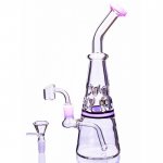 The Waffle Cone - 11" Tilted Neck Bong w/ Bowl & Banger - Pink New