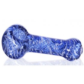 3" Hypnotic Glass Spoon Pipe - Blue New