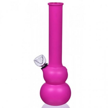 8" Double Bubble Water Pipe - Pink New