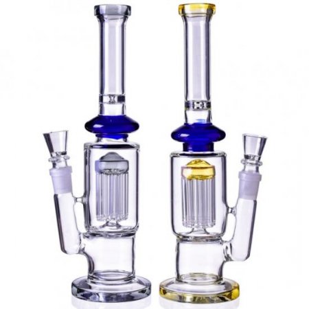 12" Bong with Slotted 8 Arm Tree Percolator Water Pipe New