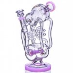 Her Majesty's - Lookah? - 11" Inline to Dual Coil Perc 4-Arm Recycler Bong - American Pink New