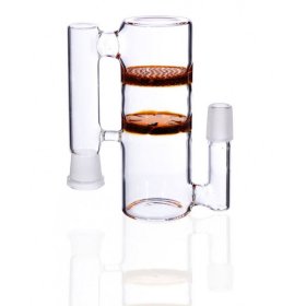 Honeycomb Perc to Turbine Perc Glass Ashcatcher - 19mm - Amber Color New