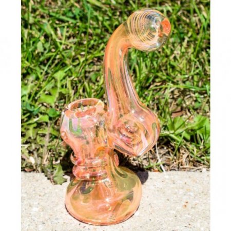 a'Hole Smoke - 7" Heavy Golden Fumed Bubbler New