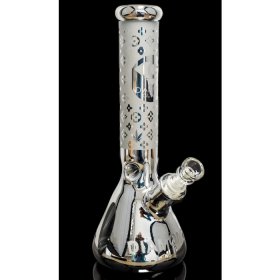 Blaze the Smoke - Diamond Glass? - 13" 7mm Thick Beaker Bong New