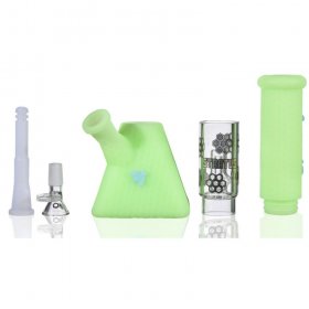 Smoke Pyramid - 11" Stratus Glow In The Dark Silicone bong with 19mm down stem and 14mm bowl New
