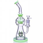 Smoke Propeller Dab Rig - 12" Dual Spinning Propeller Perc To Swiss Faberge Egg Perc - Milky Green New