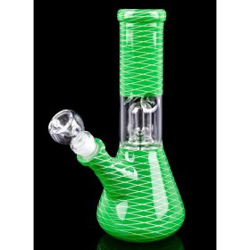 8" Matrix Percolator Bong With Down Stem And Bowl - Lime Green New