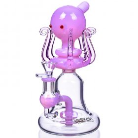 Lady Octopus - Lookah? - 9" Showerhead Perc Bong - Angel Wings New