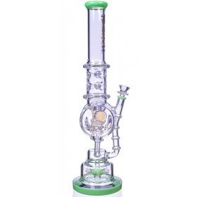 Smoke Reviver - Lookah? - 18" Coil Perc To Sprinkler Perc Bong - Slyme Green New