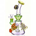 Fish Aquarium Tattoo Bong - 10" Recycler With Showerhead Perc New