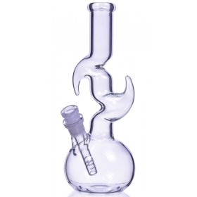 The Time Warp - CLEAR GLASS Bong BUBBLE BEAKER WITH ANGLED NECK New