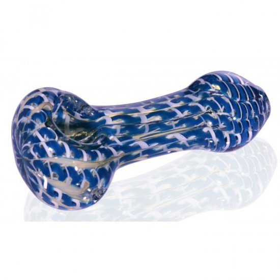 4\" Fumed hypnotic Glass Spoon Pipe - Aqua New