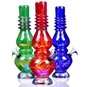 14" Pagoda Tower Colors Swirls Beautiful Color Blast Bong - Color Combination New