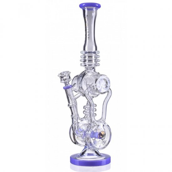 The Hosnian Relic -16\" Lookah Bong with inline Perc Recycler - Purple New