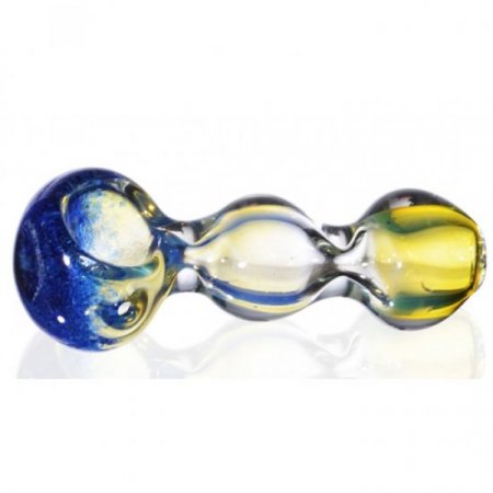 3" BUBBLED GLASS PIPE Golden Fumed New