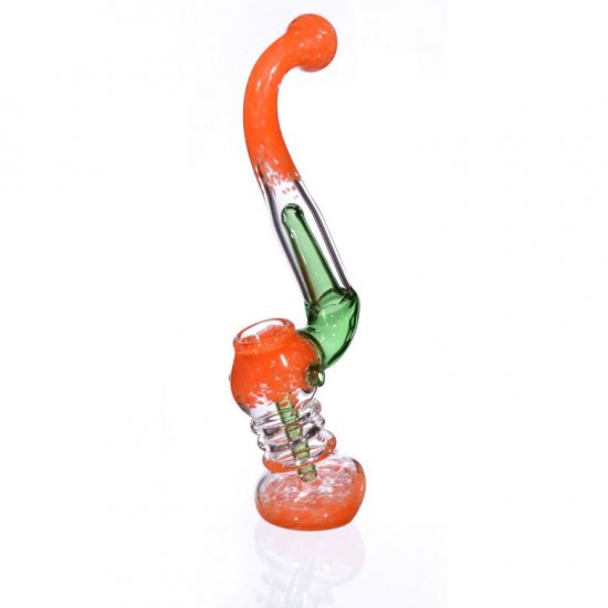 7\" Sherlock Bubbler with Perc - Orange New