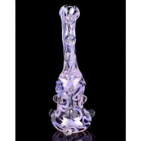 6" Swirled Bubbler with Beads - Pink Slime New