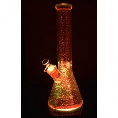 The Smoke Dance Floor - 14" Iridescent Color Shifting Shiny Bong With Colored Lights and A Remote Control New