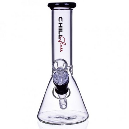 8" ChillGlass Clear Beaker Base Bong Water Pipe - Black New