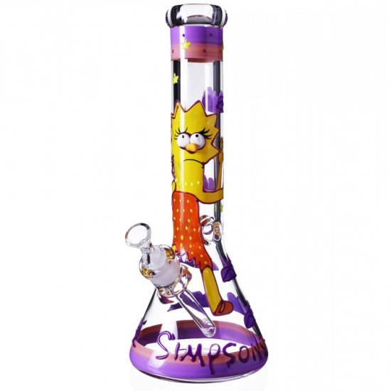 Lisa Simpson Inspired Bong - 13\" 7mm Thick Glow in The Dark Bong Water Pipe New