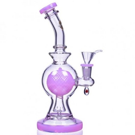 SpikeyBall Smoke - On Point Glass - 10" Tilted Globe Design Matrix Perc Bong New