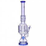 Chamber's of Secrets - SMOQ Glass - 22" Quad Honeycomb to Sprinkler Perc Bong - Blue New