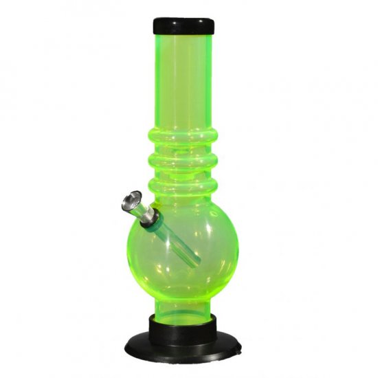 9\" Round Bottom Acrylic Bong - Medium - Green New