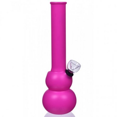 8" Double Bubble Water Pipe - Pink New