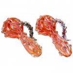 Golden Smoke horse - 3.5" Golden Fumed Glass Pipe New