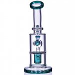 The Primal - 9" Showerhead Perc Bong/Dab Rig - Teal New