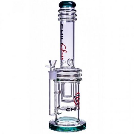 Chill Glass 17" Bong with Triple Honeycomb Percs Very Thick and Heavy - Teal New