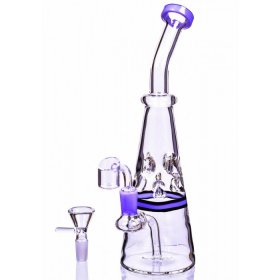 The Waffle Cone - 11" Tilted Neck Bong w/ Bowl & Banger - Pink New