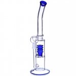 14" Tilted Barrel Percolator Bong - Beautiful Deep Blue New