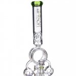 Smokenator - Lookah Platinum Design Series Bong - 20" Platinum Donut Recycler Bong With Spiral Percs - Lake Green New