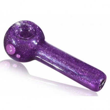 Smoke Galaxy - 5" Purple Glitter Filled Gel Glass Pipe - Freezable Hand Pipe Ice Cold Freezer New