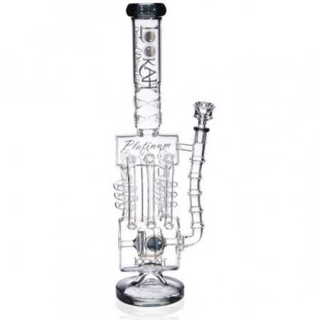 The Missing Alderaan Relic - Lookah Platinum Series Bong - 18" Barrel Spiral Blast Recycle Ice Glass Bong - Black Ice New