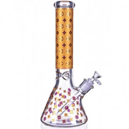 Luxury Louis Fashion Bong - 14" 7MM Thick Beaker Bong - Golden New