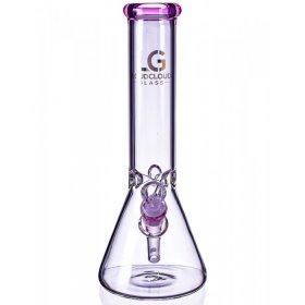 12" Loud Cloud Glass Thick Clear Beaker Base Bong Water Pipe - Pink New
