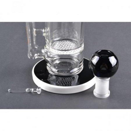 12" Honeycomb Oil Rig - Black Tube and White Accents New