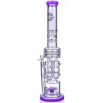 The Skywrap - 20" Triple Honeycomb Barrel To Sprinkler Perc Bong - American Purple New