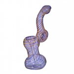 7" Swirled Golden Fumed Bubbler - Looped New