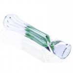 3" Striped Chillum - Green N White New