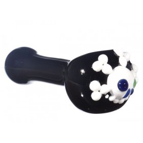 3.5" Hazard Skull Glass Spoon Hand Pipe - High Quality New